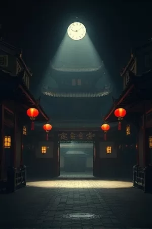《夜航船》剧照：江面夜航货船的船舷与远处灯火