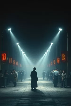 《北纬零度线》剧照:极地雪原上的科考站轮廓